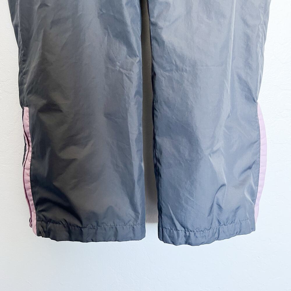 Nike Pants Womens Large Track Nylon Zipper Gray Pink Drawstring Y2K Athleisure - Picture 4 of 11